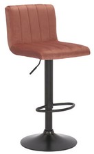 Tabouret de bar Jamie en Velours Pied trompette en Métal ajustable et pivotant Tabouret de bar price