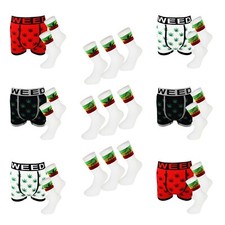 Boxer Short Chaussettes Ensemble Ganja Weed Feuille Rasta Lion de Juda - UK 6-11 Chaussettes ensemble homme price