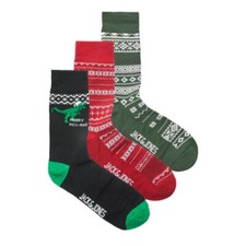 Jack & Jones 3 Paquet Noël Chaussettes Coton Mélange Noël Boîte Cadeau Ensemble Chaussettes ensemble homme price