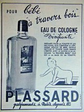 PUBLICITÉ 1950 PLASSARD POUR BÉBÉ A TRAVERS BOIS EAU DE COLOGNE VIVIFIANTE Eau de Cologne bébé price