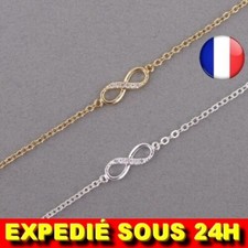 ✅ Bracelet Chaine Infinity Infiny Strass Femme Idée Cadeau Bijoux Meilleure Amie Argent bracelet price