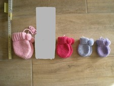 moufle gant bébé baigneur layette tricotée laine Phildar, prix la paire au choix Gants bébé price