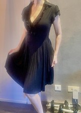 Robe noire plissé moulante Morgan T 36 S dentelle ruche froufrou boutons Mariage robe price