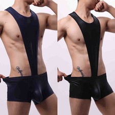 Combinaison homme imitation cuir pochette bombée body costume pour sous-vêteme Combinaison homme price