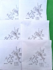 6 beaux Mouchoirs brodés main- Mouchoir price