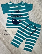 Tao 3 Mois GARÇON  : ENSEMBLE 2 PIECES T Shirt + Jegging Raye Baleine Été Ensemble garçon price