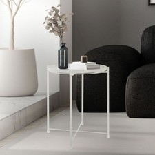Table d'appoint ronde blanc plateau amovible bout de canapé table basse salon Table d'appoint de canapé price