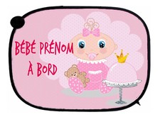 Pare soleil pour voiture bebe a bord personnalisé prénom au choix réf 02 Bébé pare-soleil price