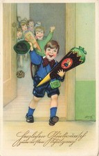 Carte postale rentrée scolaire enfants sac à sucre 1934 couru postcard... Sac scolaire price