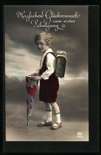 Enfant avec sac à sucre pour la rentrée scolaire, carte postale Sac scolaire price