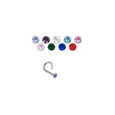 Piercing Naso 1,0mm Spina Spirale con Cristallo Spirale Nasale Acciaio Nose Stud Nose Stud price