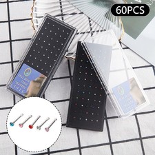 60 pezzi borchia naso dritto confezione curva anello naso cristallo set anello naso piega Nose Stud price