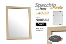 SPECCHIO DA PARETE 50*40cm MARRONE NATURALE CORNICE LEGNO MURO CLASSICO MODERNO Specchio con cornice price