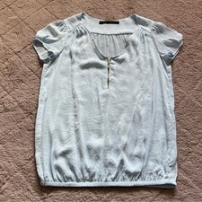 Blusa leggera Zara Basic bambino blu preppy minimalista capsula ufficio taglia S Blouse Bebè price