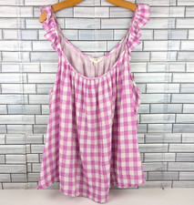Blusa Terra & Sky donna 4X (28W-30W) rosa bianco gingham quadri babydoll Blouse Bebè price