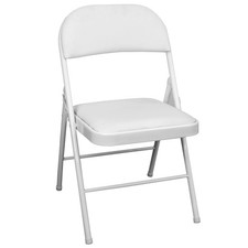 Sedia imbottita ecopelle pieghevole bianca resistente acciaio pieghevole ospiti ufficio seduta Folding Sedia price