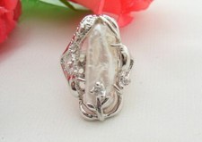 Anello 18 kgp 18 mm perle barocche biwa bianche naturali mare del sud misura US 8 Pearl Anello price