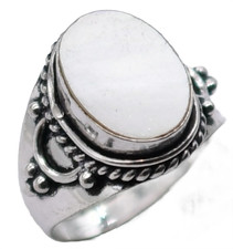 Anello madreperla pietra preziosa naturale etnico design antico misura USA-7,5 A32 Pearl Anello price