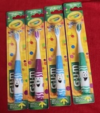 Lotto di 4 spazzolini bambini nuovi G.U.M Crayola pip-squeaks setole ultra morbide Gum Brush Bebè price