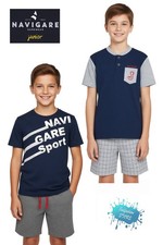 Completo pigiama ragazzo sottuomo manica corta in jersey di cotone NAVIGARE Jersey Ragazzo price
