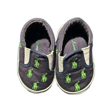 Scarpe culla Ralph Lauren bambino ragazzo taglia 2 blu navy slip on verde pony stivaletti Booties Ragazzo price