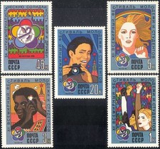 Russia 1985 Festival Mondiale della Gioventù e degli Studenti/Arcobaleno/Popolo/Macchina fotografica 5v (n17985) Set Youth Camera price