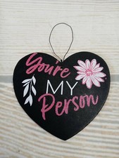 Nuovo! Insegna in legno cuore "Tu sei la mia persona" vassoio San Valentino floreale da appendere Door Ornament Bebè price