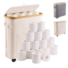 Organizer Portaoggetti Aggiornato con Ruote Bloccabili, 33L Cesto Bagno Slim - H... Bagno Cabinet / Mobili price
