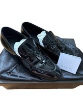 Mocassini (mocassini) vintage Gucci neri in pelle verniciata nappa UK 4,5 punta mandorla Scarpe classiche uomo price