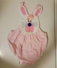 Salopette pagliaccetto a bolla rosa vintage anni 80 coniglietto pasquale coniglio neonata bambina 18 mesi Overalls Bebè price