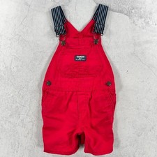 Salopette bavaglino OshKosh bambino 18 mesi rosso cotone a righe con cinturino Overalls Bebè price
