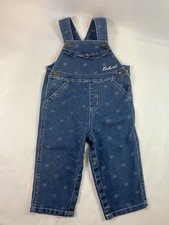 Salopette Carhartt Denim bambina taglia 24 mesi chiusura a scatto stampa floreale bavaglino volant Overalls Bebè price