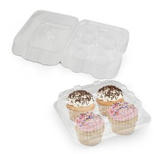 MT Products Contenitori per Cupcake in Plastica Trasparente 4 Scomparti - Confezione da 15 Cassette & Contenitori Prodotti price