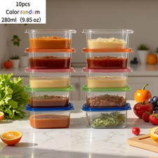 10PCS Contenitori Alimentari in Plastica con Coperchi Congelatore da asporto Scatole di Conservazione Sicure UK Cassette & Contenitori Prodotti price