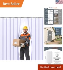 Tenda per Porta in Plastica Strisce PVC Trasparente 80x36 Pollici 6PZ Isolante Garage Guerra... Mosquito Repellent Spray Bebè price