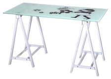 SCRIVANIA COMPUTER GIRL IN ACCIAIO E VETRO L120xP60xH72 cm Computer Scrivania price