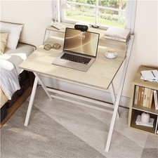 Scrivania Pieghevole per Computer a 2 Livelli in Legno Moderno per Monitor Computer Scrivania price