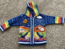 Maglione cardigan bambina lavorato a mano, made in Perù vedi misure Cardigan Bebè price