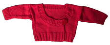 Cardigan bambino cotone rosso lavorato a mano 0-3 mesi Cardigan Bebè price