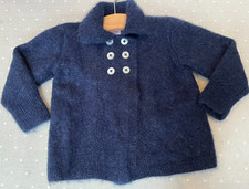 Cappotto cardigan Brora cashmere 6M 9M vintage blu navy francese BABY giacca maglia termica Cardigan Bebè price