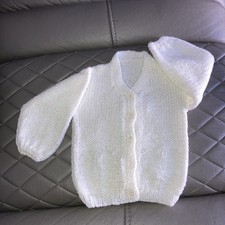 0-3 mesi circa Cardigan bianco con cuori bianchi davanti e dietro NUOVO Cardigan Bebè price