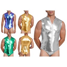 Costume da bagno uomo body smanicato completo zip davanti body nightclub Bodysuit Uomo price