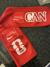 Fascia di raffreddamento con cravatta FIFA World Cup Canada nuova promo fan zone Coca-Cola Fan Tie price