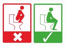 2 x USO WC - ISTRUZIONI ADESIVI SICUREZZA Toilet Sticker price