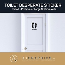 Insegna Porta WC Disperata Divertente Uomo Donna -Adesivo Parete Decalcomania Decorazione Toilet Sticker price