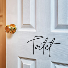Adesivo porta wc - font scritto a mano WC bagno vinile decalcomania Toilet Sticker price