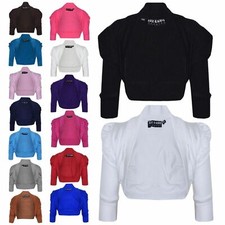 Cardigan nuovo bambino ragazza manica increspata elegante scrollato bolero cropped 2-13 anni Bolero Ragazza price