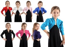 CARDIGAN RAGAZZA BAMBINI BOLERO SCROLLATO DI SPALLE MANICA INCRESPATA FESTA DANZA ABBIGLIAMENTO CASUAL CANOTTA TOP Bolero Ragazza price