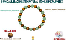 bracciale Occhio di Tigre e Avventurina Verde natural stone  pietra 7 chakra zen Natural Stone Bracciali price
