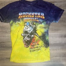 T-shirt grafica Rockstar Original Skull S cravatta streetwear gotica made in USA Y2K Fantasy Wear Uomo price